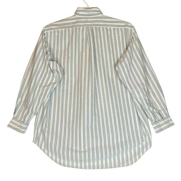 Ralph Lauren Mens Yarmouth Button-Down Shirt Striped Green White Size 17-34 - Picture 3 of 5